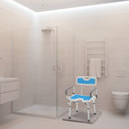 Silla de ducha con respaldo para baño seguridad y asistencia diaria | 150 kg y ajustable