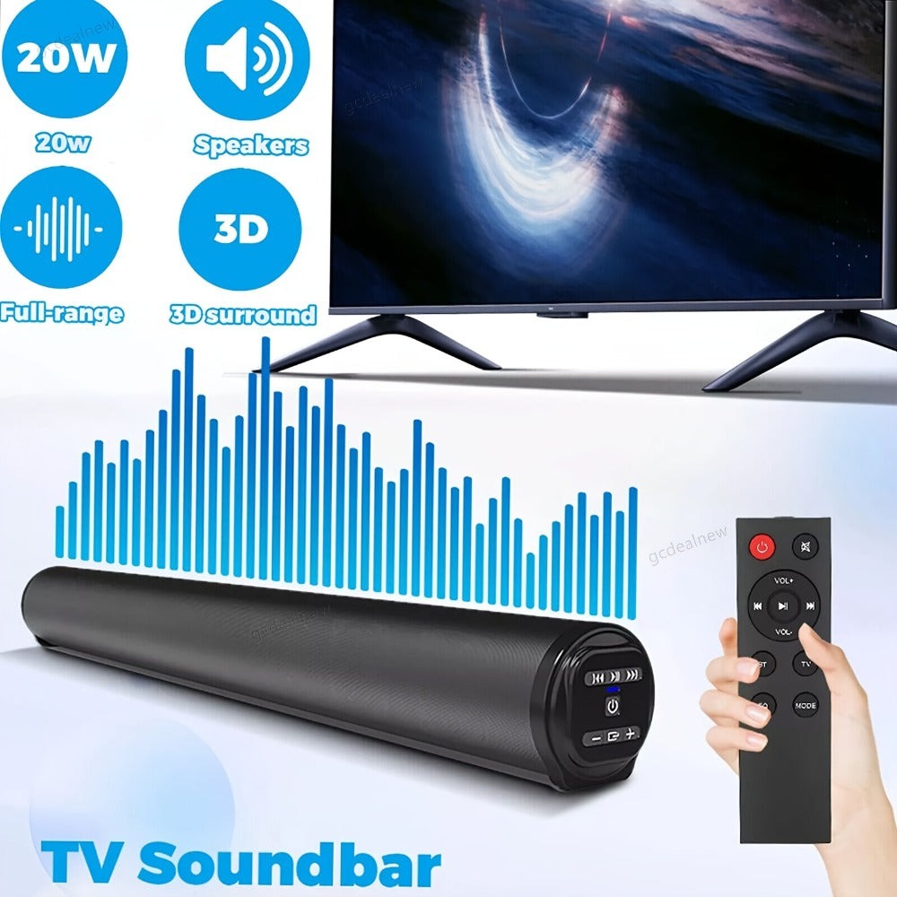 Barra de sonido inalámbrica con subwoofer y control remoto, sistema de cine en casa para TV, altavoces