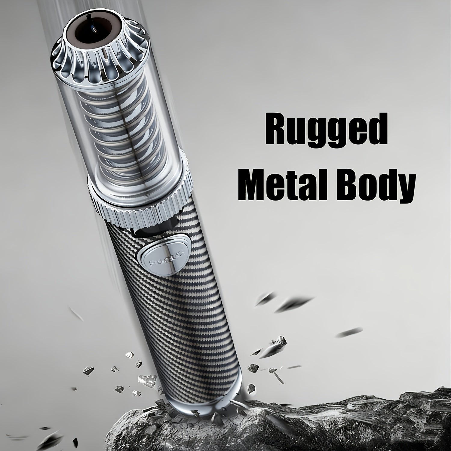 Encendedor recargable | Encendedor de metal, potente, grande, con diseño de salida de vórtice visible, pulido, resistente al viento, recargable