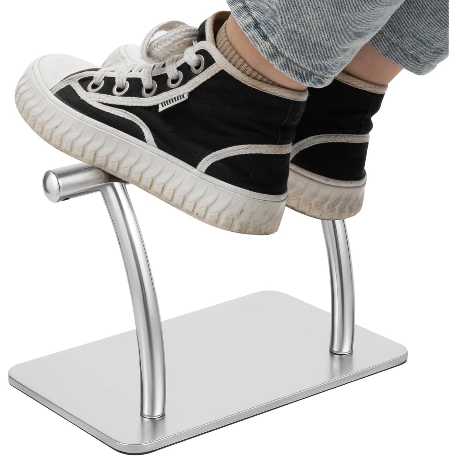 Reposapiés ergonómico de acero inoxidable para debajo de la mesa, antideslizante, para peluqueros, mejora de la postura, peluqueros, reposapiés para peluqueros, spa