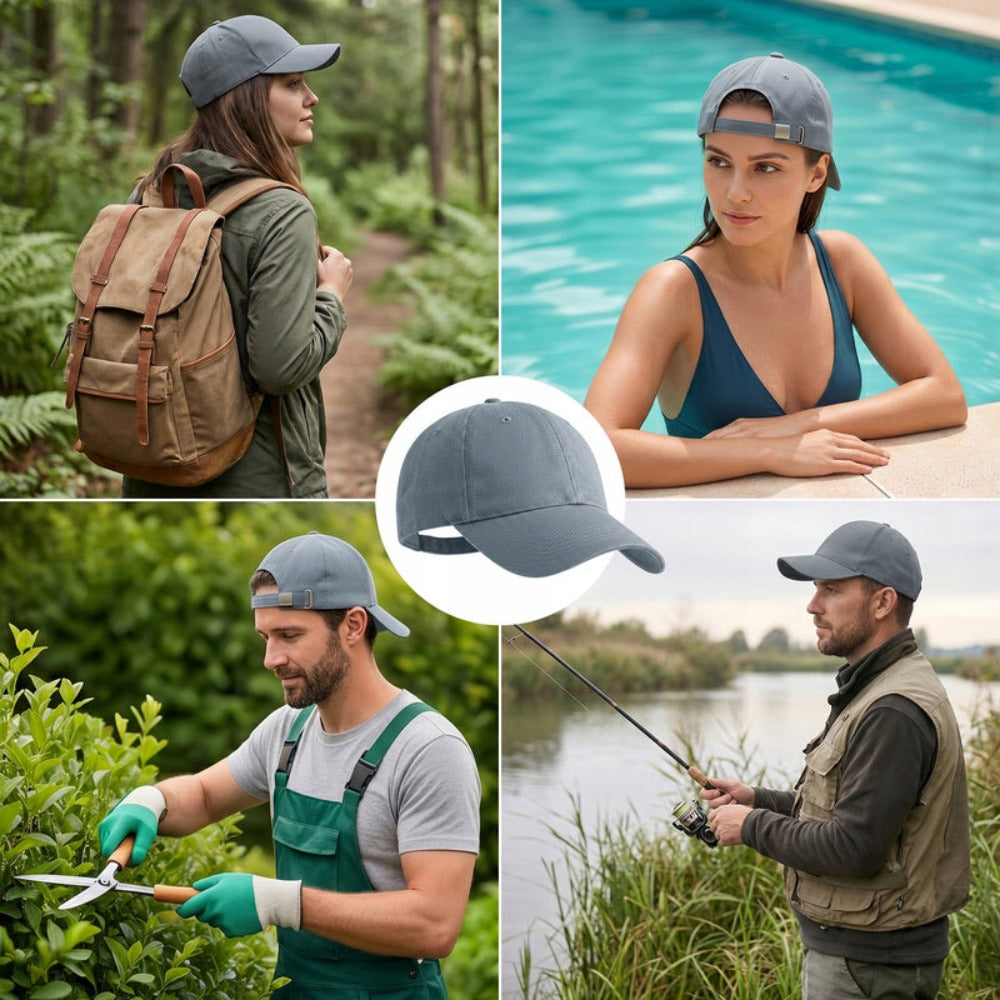 Gorra de béisbol unisex ajustable azul claro con visera perfilada que protege los ojos y la cara del sol, gorra de béisbol para hombre, gorra de béisbol para mujer, gorra de béisbol para hombre, accesorio cómodo para la cabeza para uso diario y actividade