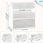 Gabinete de almacenamiento con cajones, 1 pieza, estante práctico, artículos de almacenamiento, se puede usar como estantería, estante de almacenamiento, estante de tres niveles con múltiples cajones, caja de almacenamiento de tela no tejida, para dormito