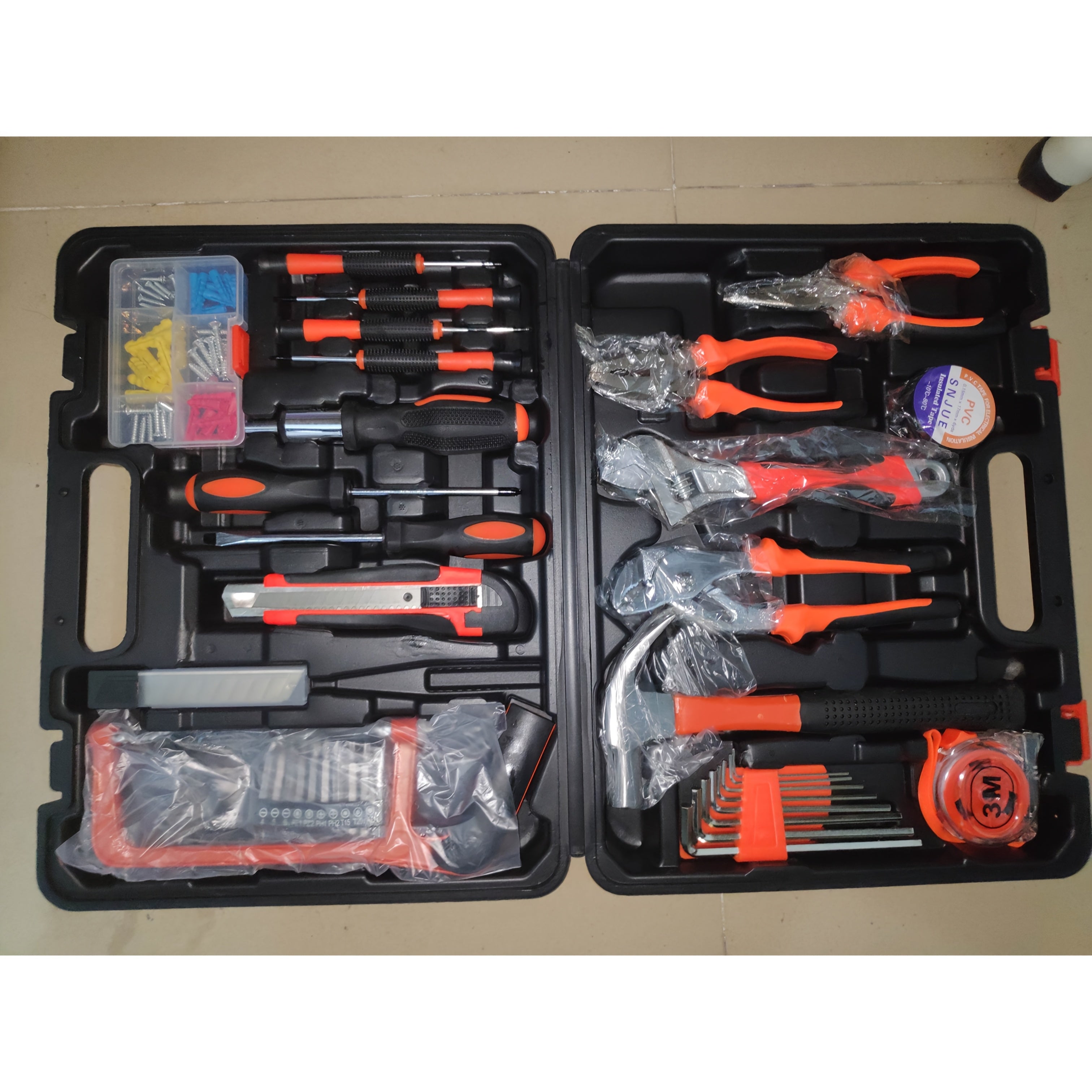 Juego de herramientas para el hogar de 102 piezas para reparaciones domésticas y patio | 102 piezas