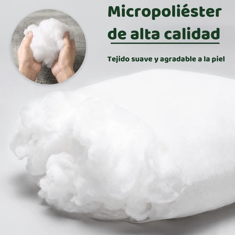 Relleno de Cojín Decorativo 45x45cm - Fibra Hueca Siliconizada (4 Unidades) para Sofá, Cama o Coche