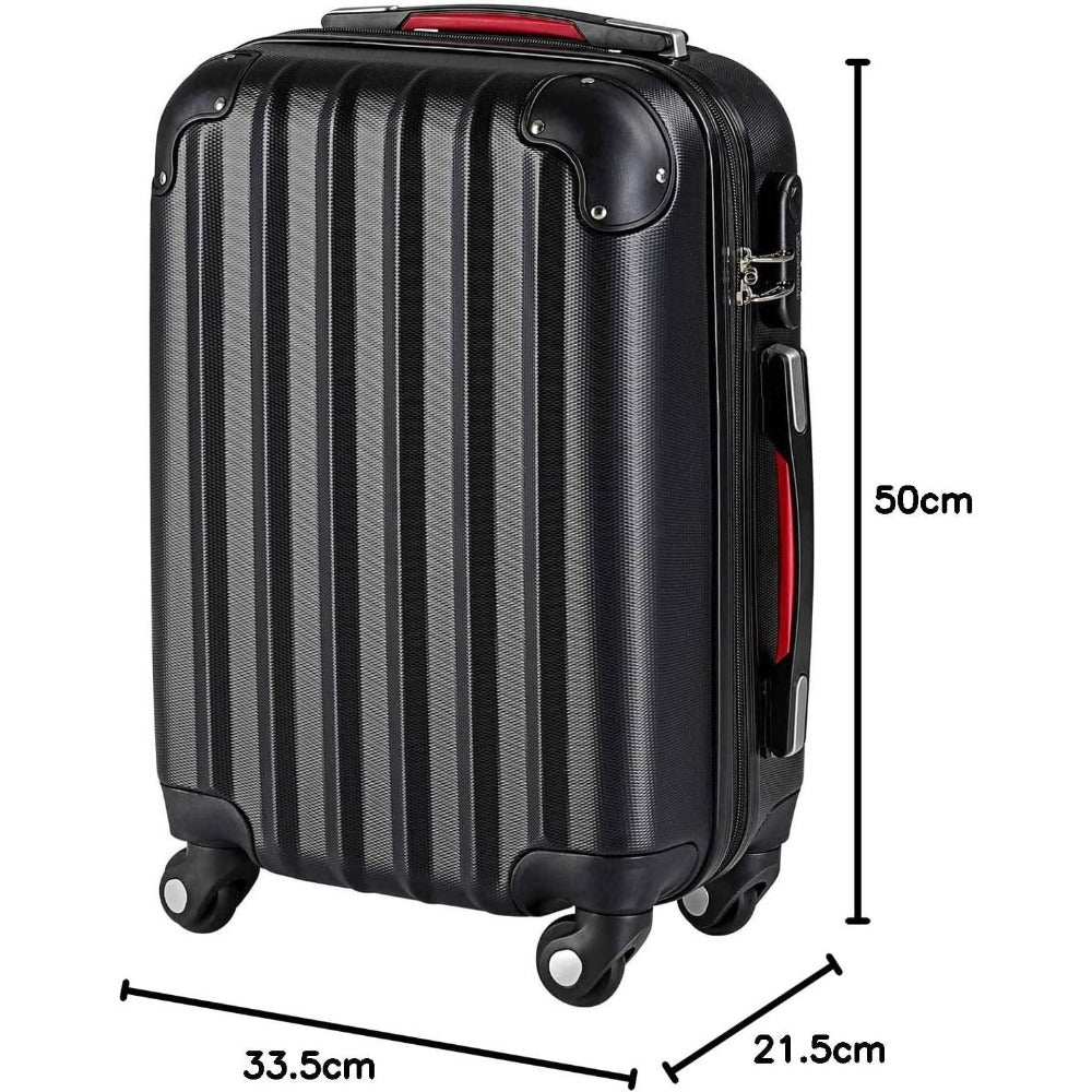 MONZANA® Maleta Rígida Baseline M Color Negro Equipaje de Viaje 34L peso 2,25Kg con ruedas 360° trolley 2 asas valija