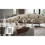 Aro de fitness inteligente adelgazante con masajeador con peso en color beige. Dispositivo de ejercicio abdominal y de cintura ajustable con carga de gravedad. Cinturón de entrenamiento modular Smart PRO+ con contador de RPM. 24 segmentos que permiten un