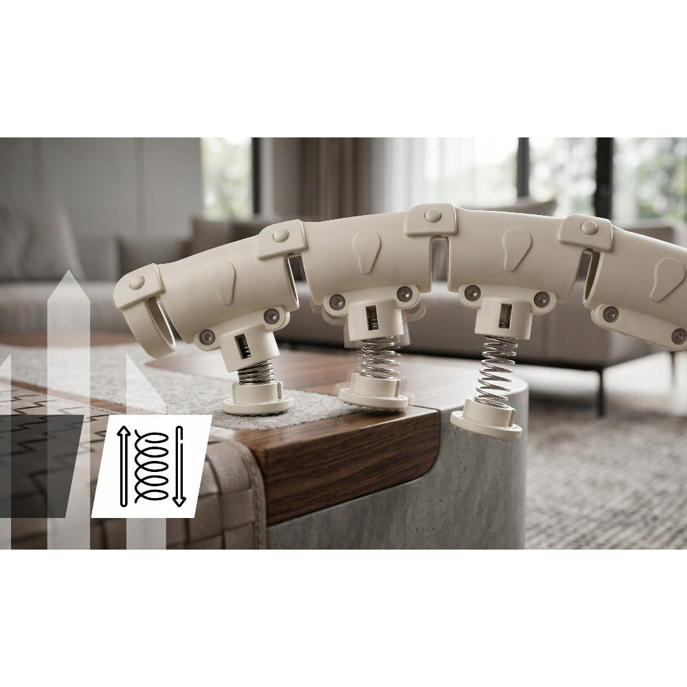 Aro de fitness inteligente adelgazante con masajeador con peso en color beige. Dispositivo de ejercicio abdominal y de cintura ajustable con carga de gravedad. Cinturón de entrenamiento modular Smart PRO+ con contador de RPM. 24 segmentos que permiten un