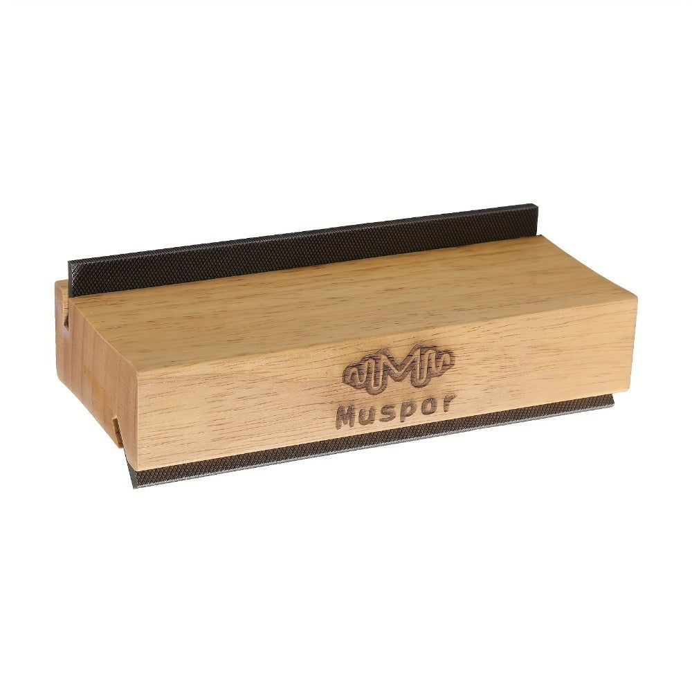 Lima de Acabado para Trastes Muspor en Madera Oliva 35/90 Grados Herramienta Luthier Limas Guitarra Bajo Afilado y Desbarbado Brotes del Freting Biselación