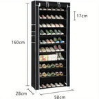 Estantería para Zapatos de 9 Niveles, Armario para Zapatos, Almacenamiento de Zapatos, Capacidad para Aproximadamente 27 Pares de Zapatos, Estante Sencillo (58 x 28 x 160 cm)