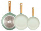 Juego de Sartenes Cocina 20+24+28 Revestimiento Antiadherente para Inducción | Recubrimiento Cerámico | Mango Soft-Touch | Set de Sartenes | Libre de PFOA y PFAS