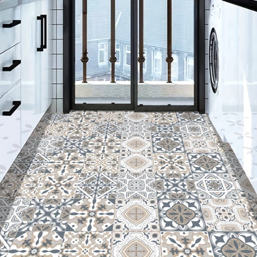 10 piezas, Pegatinas de Azulejos Impermeables para Baño, Inodoro y Sala de Estar - Antideslizantes, Autoadhesivas, Resistentes al Aceite y Fáciles de Colocar - Ideales para Crear un Suelo Elegante y Duradero