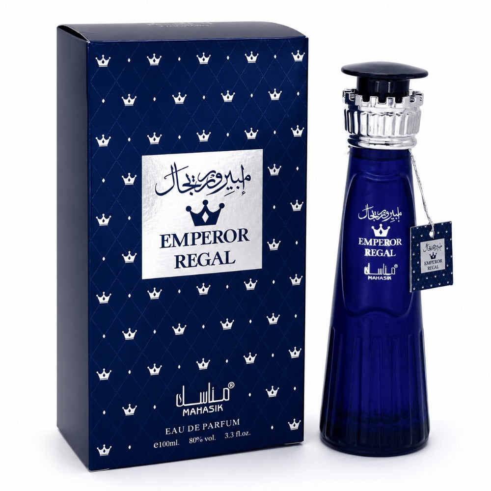 Perfume Árabe Emperor Regal 100ml Eau de Parfum para Hombre | Fragancia Premium de Larga Duración con Notas Frutales, Amaderadas y Almizcladas | Aroma Elegante, Sofisticado y Exclusivo
