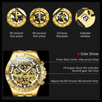 Reloj OLEVS para Hombres Relojes de Acero Inoxidable Lujo Cronógrafo Multifunción con Fecha Clásico Reloj de Negocios para Hombres Regalo para Hombres