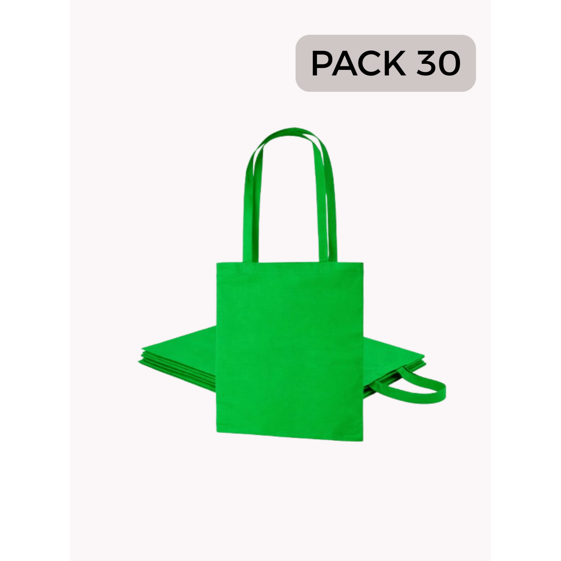 Pack 30 Bolsas de Tela de Algodón (Envío en 48 Horas) - Varios Colores- Tote Bag de Asa Larga, Reutilizable - Perfecta para Regalar, Pintar, Decorar, Manualidades, Talleres de Pintura, Ideal para Eventos y Regalos de empresa, Ir a la compra, Tiendas, Unis