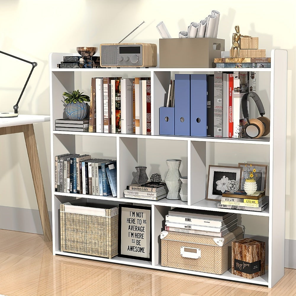 Estantería de Madera/Divisor de Ambiente 102*20*90cm, Unidad de Almacenamiento de Gabinete de Exhibición de 4 Niveles, Divisor de Ambiente, Partición, Librero, Estantería