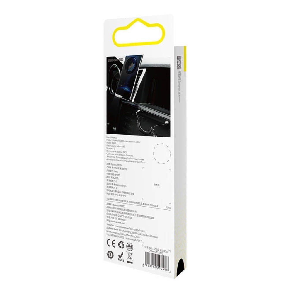 Adaptador de audio Bluetooth 5.0 Baseus USB - AUX, conexión de audio inalámbrica, negro, alta calidad, compatible con la mayoría de los dispositivos.