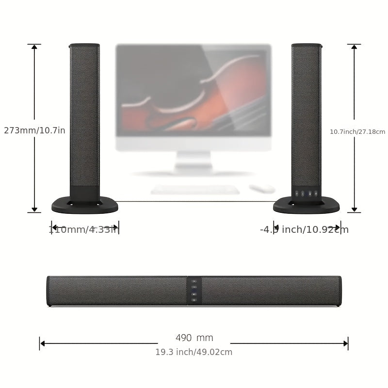 Barra de sonido inalámbrica extraíble para TV música y cine en casa | extraíble
