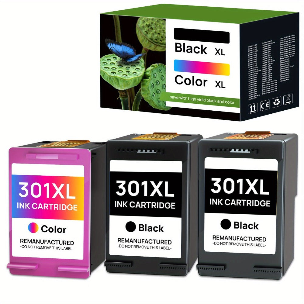 Paquete de cartuchos de impresora 301XL reemplazo para los cartuchos de la impresora HP 301 para HP301 XL 301XL para HP Envy 4500 5530 5534 4504 DeskJet 2540 1510 2544 2549 OfficeJet 4630 4632 2620 2622 (, color)