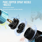 Rociador de Pintura Compatible con Batería Makita 18V, 2x Baterías Inalámbricas de 3000mAh, Distancia de Pintado de 20cm, 3 Boquillas (1.0/1.8/2.5mm), Kit de Limpieza, Rociador Manual para Paredes y Madera