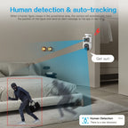 Cámara IP Inalámbrica de Doble Lente, Cámara de Seguridad PTZ para Exteriores con WiFi 2.4G, Pantalla Dual, Seguimiento Automático, Visión Nocturna, Audio Bidireccional, Detección de Movimiento para Seguridad en Hogar, Calle y Monitoreo