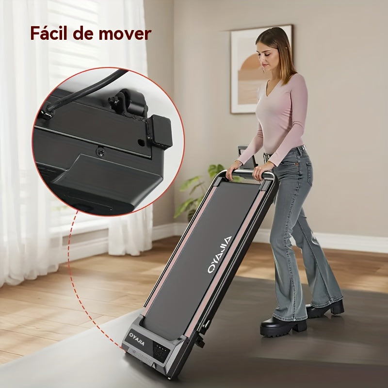 2 En 1 Alfombra de Caminata Plegable para Máquina de Caminata Eléctrica Doméstica con Control Remoto y Pantalla LCD, Alfombra de Caminata Compacta 1-6 KMH, Alfombra de Caminata Plegable para Entrenamiento en la Oficina en Casa, Sin Batería