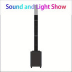 Sistema de megafonía portátil Active Powered Column Line Array, altavoz sin varillas con subwoofer, sistema de sonido de altavoz TWS, altavoz de audio sin varillas tipo división con mezclador de 3 canales, altavoces inalámbricos potentes y ruidosos, luces