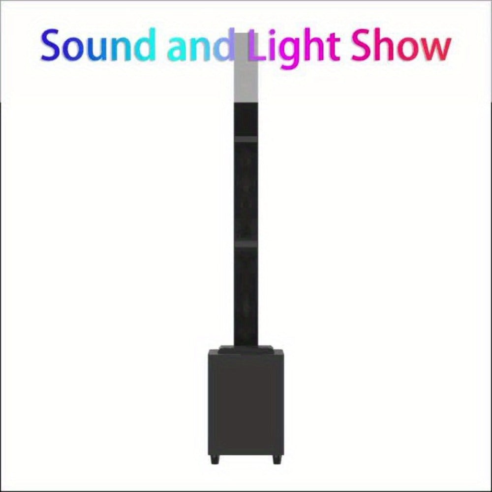 Sistema de megafonía portátil Active Powered Column Line Array, altavoz sin varillas con subwoofer, sistema de sonido de altavoz TWS, altavoz de audio sin varillas tipo división con mezclador de 3 canales, altavoces inalámbricos potentes y ruidosos, luces