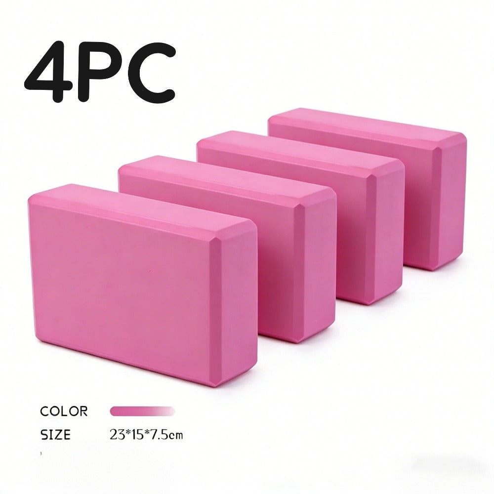 4pc - Bloque de yoga de alta densidad - ladrillo de soporte sólido de yoga negro / Rosa / verde / morado / negro, ladrillo de yoga universal para hombres y mujeres, ladrillo de yoga ligero de 500g, adecuado para fitness, baile, estiramiento, peso ligero,