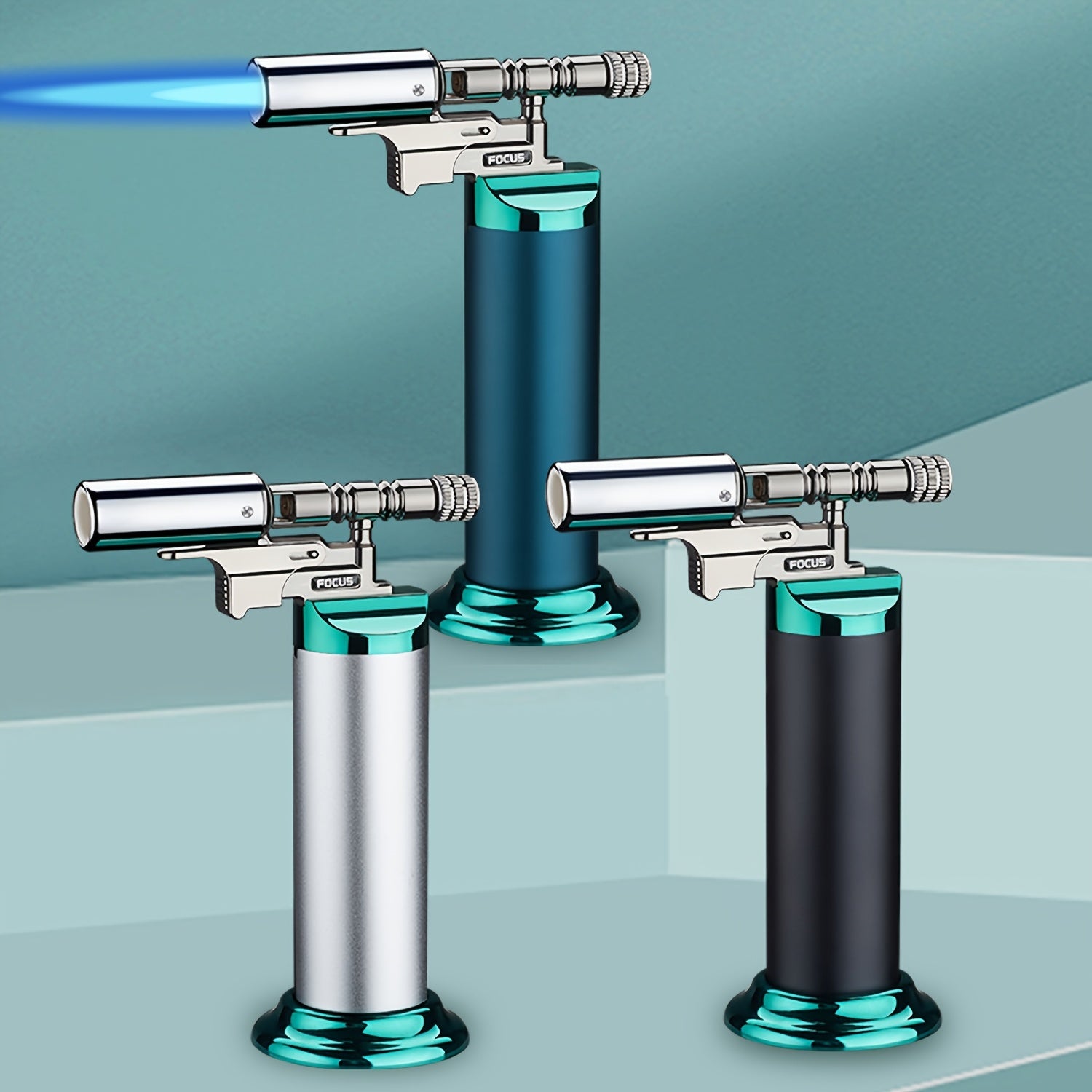 Encendedores recargables | Encendedor de metal (Quemador no incluido), base exquisita de mano pulida, a prueba de viento, recargable, con