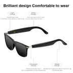 Gafas de audio inteligentes multifuncionales con tecnología de onda sonora incorporada, altavoz lineal, compatibles con llamadas inalámbricas, contestar llamadas, rechazar llamadas, escuchar música con gafas, control de fotos, batería grande de 85mAh*2, b