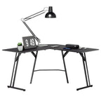 Escritorio de Esquina para Gaming 120x120cm, Escritorio en Forma de L, Mesa de Computadora para Oficina y Hogar, (con/sin Soportes para Monitor)
