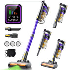 Laresar X11 Aspiradora Inalámbrica 550W/46Kpa para el hogar, Aspiradora de varilla anti-enredos de 60 minutos, Aspiradora recargable de doble mano ligera con aromaterapia para pelo de mascotas, alfombras y pisos, limpieza de primavera