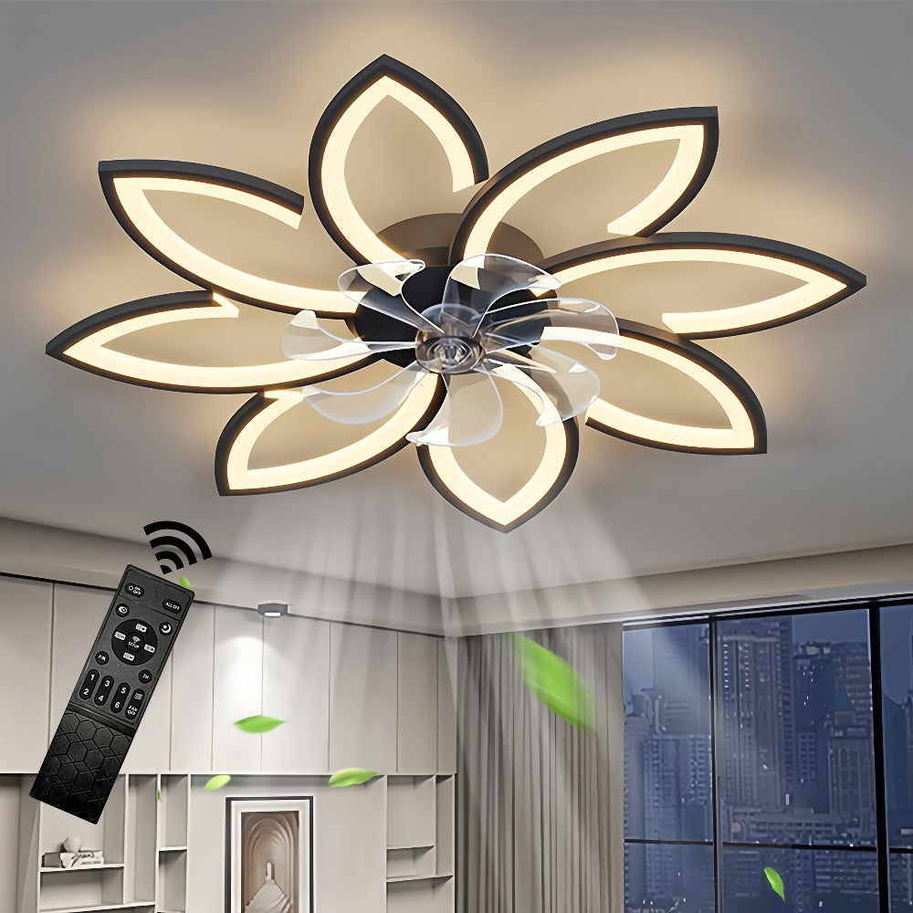 Ventilador de techo con iluminación para dormitorio y sala de estar | 66W y control remoto