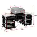 Cocina de Camping Plegable con Marco de Aluminio y Bolsa de Transporte, Gabinete Móvil para Exteriores, Cocina de Viaje, Caja de Cocina, Gabinete para Tienda de Campaña