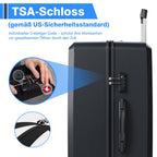 Juego de 5 piezas de equipaje, juego de viaje para trolley de negocios y viajes, cerradura TSA, ruedas de 360°