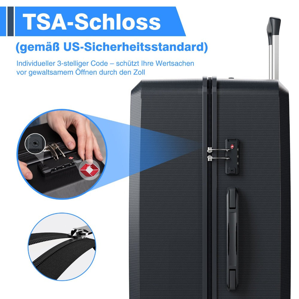 Juego de 5 piezas de equipaje, juego de viaje para trolley de negocios y viajes, cerradura TSA, ruedas de 360°
