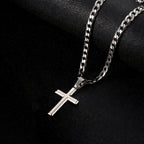 Collar con colgante de plata 925 para hombre, cadena cubana de 5 mm con cruz exquisita, peso total del producto (25.29G). Estilo moderno de fiesta callejera, regalo para hombre, regalo para el Día del Padre, regalo para pareja, con caja de regalo