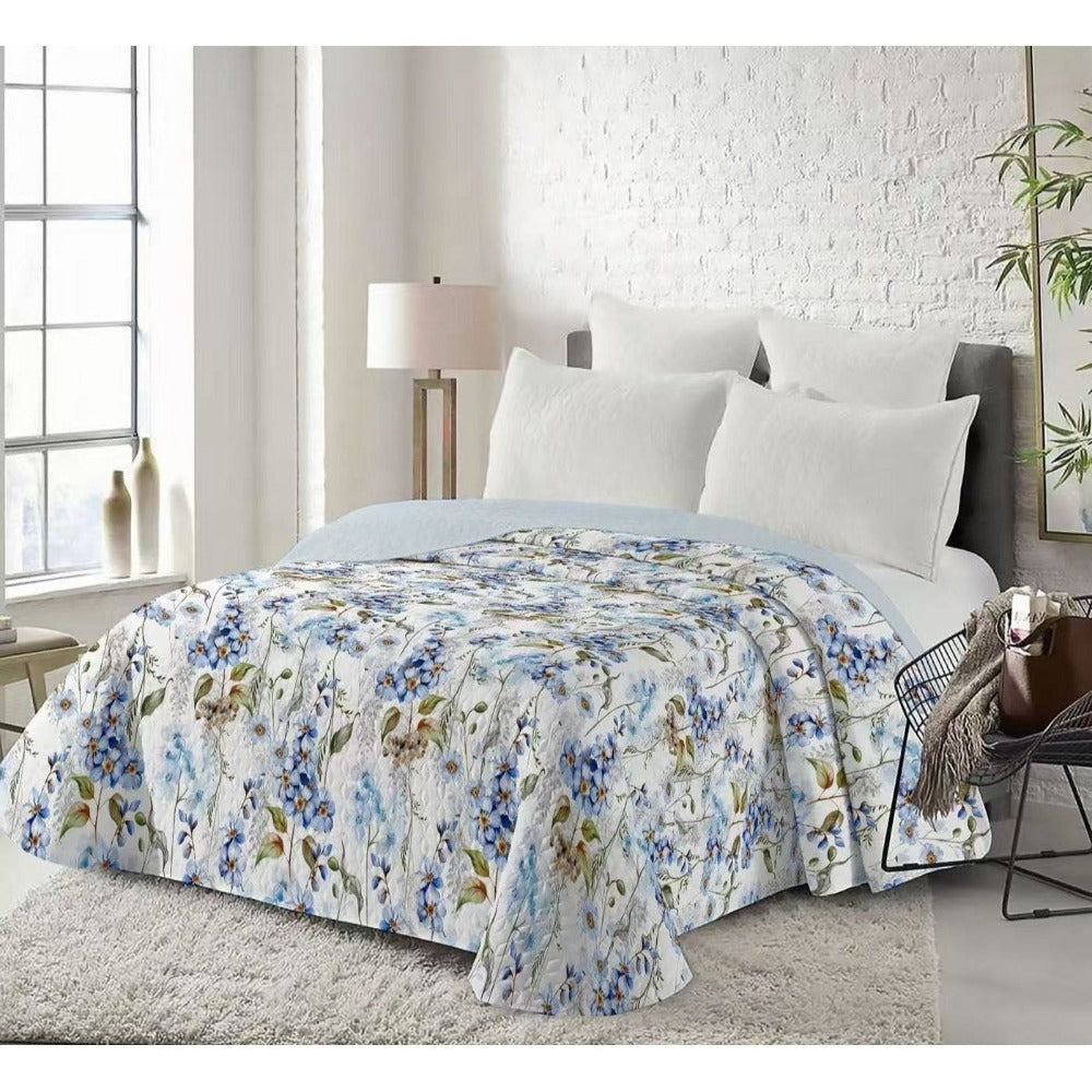 Colcha de Verano Reversible de Doble Cara con Estampado y Color Liso, Cubrecama Ligero para Decoración del Dormitorio Medida Disponible 190cm*260cm Vale para Cama90/105 medida240cm*260cm vale para cama de 135/150