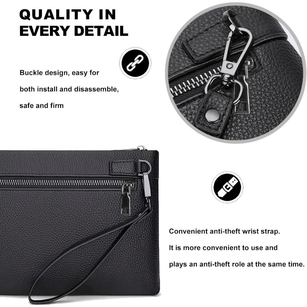 Bolso de mano de cuero para hombre Leathario, bolso tote con ranura, bolso tote pequeño con cremallera, gran capacidad para oficina, conferencias, viajes, almacén local