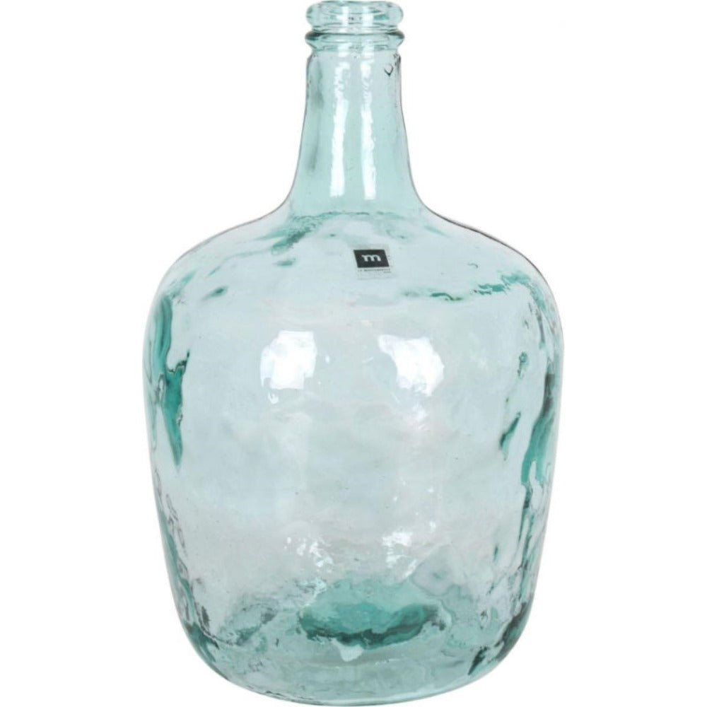 LILI HOME Damajuana Jarrón Garrafa de Vidrio Reciclado – Estilo Mediterráneo Artesanal desde 4L hasta 16L Un objeto atemporal que une diseño, sostenibilidad y calidez. Cada pieza es única, soplada a mano con un acabado que conserva la belleza natural del