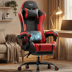 Silla de gaming, silla ergonómica para videojuegos para adultos, silla de ordenador para gamer con reposacabezas, soporte lumbar de masaje, silla de oficina giratoria
