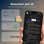 Grabadora de Voz con APP para Transcripción AI, Resumen GPT-4o, Traducción, Mapeado Mental, 64GB de Almacenamiento y Diseño Magnético, Ideal para Llamadas, Clases y Reuniones, por FoCase Rec