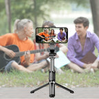Palo Selfie Retráctil Profesional de 101.6 cm, Trípode de Suelo para Transmisiones en Vivo, con Control Remoto Inalámbrico, Rotación de 360°, Diseño Estable Anti-vibración. Ideal para Vlogs de Viajes y Exteriores para Transmisiones en Vivo. Compatible con