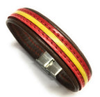 Pulsera De Cuero Bandera De España (Fabricada Artesanalmente) | Complementos de Moda Unisex para Hombres y Mujeres de Estilo Atemporal y Elegante | Regalos Originales y Exclusivos