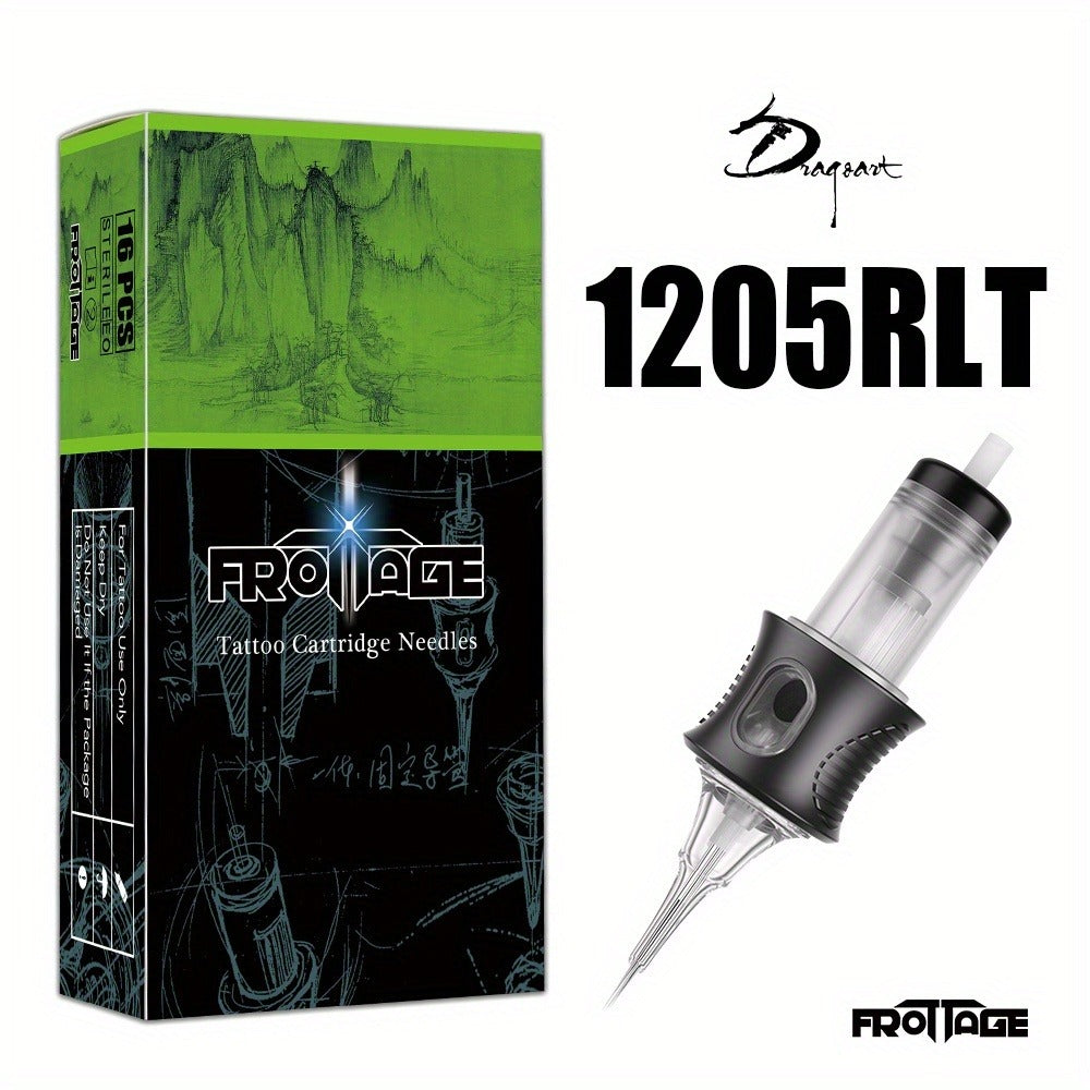 Juego de 16 agujas para tatuaje con agujas integradas, puntas de aguja, ensamblaje estable, ajuste fino, ideal tanto para artistas como para principiantes, cuerpo inodoro para suministros de tatuaje artístico