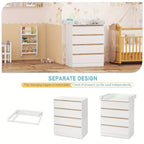 1 unidad de cajones de almacenamiento con 4 cajones grandes, puede usarse como organizador, cómoda, mueble para el hogar, con estantes extraíbles, puede ser mesa de noche, dormitorio, sala de estar, baño, blanco, 110x80x75 cm, decoración de Pascua, Regalo
