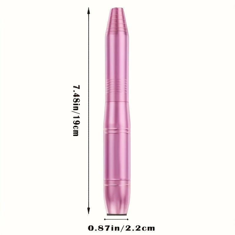 Juego de Taladro Eléctrico para Uñas con 20,000 RPM, Alimentado por USB, Incluye Anillos de Molienda y Cabezales de Repuesto, Ideal para Arte de Uñas de Salón y Entusiastas del Nail Art (Rosa/Dorado)
