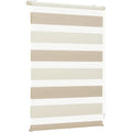 Persiana enrollable doble Sekey con fijación de abrazadera sin taladrar para ventanas, persiana enrollable doble de dos colores de 100 cm de ancho, protección solar de doble persiana enrollable, 100x130 cm, beige y marrón