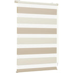 Persiana enrollable doble Sekey con fijación de abrazadera sin taladrar para ventanas, persiana enrollable doble de dos colores de 100 cm de ancho, protección solar de doble persiana enrollable, 100x130 cm, beige y marrón