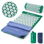 Aspria Set de Acupresión Verde 3/4 Piezas, Colchoneta de Acupresión y Almohada de Acupresión, para que te Relajes Cuerpo y Mente. Colchoneta de Acupresión Verde + Toalla Gruesa + Bolsa de Almacenamiento. MGY-S3-004